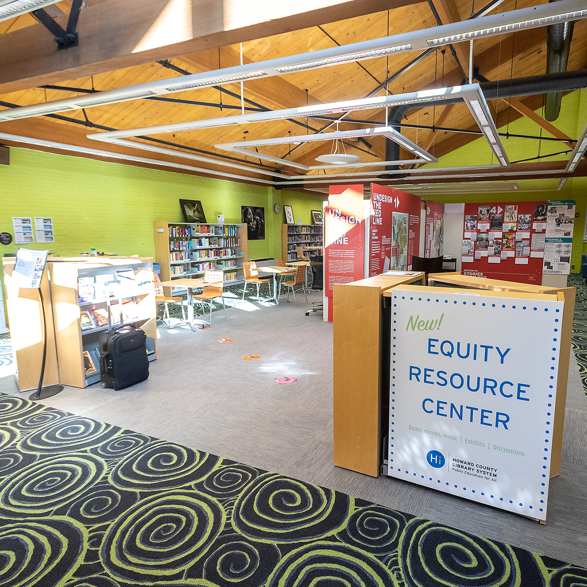 Equity Resource Center and display of its collection at the Central branch library.