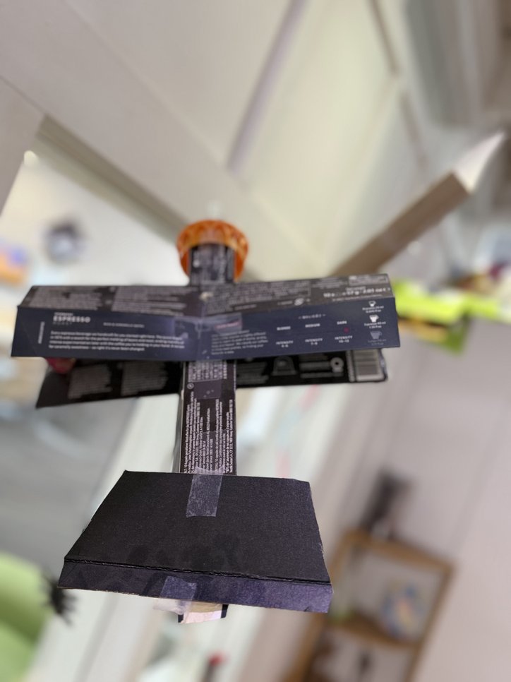 educational and informative children's model airplane project created using the free materials at Glenwood Branch Library's Builder Barn.