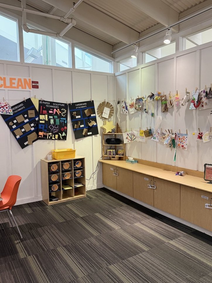 Art work created using the free materials at the Glenwood Branch Library Builders Barn.